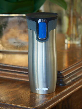 Set of thermal mugs Contigo West Loop 2.0 470ml - steel + Dr.Bacty Notus 360 ml - white