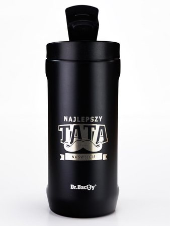Cooler na puszkę Dr.Bacty Notus 360 ml - Najlepszy tata - czarny