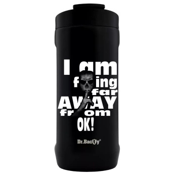 Kubek termiczny na kawę 2w1 Dr.Bacty Notus 360 ml -  Away - czarny
