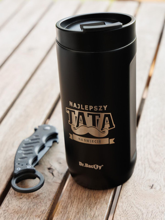Cooler na puszkę Dr.Bacty Notus 360 ml - Najlepszy tata - czarny