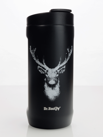 Thermal coffee mug 2-in-1 Dr.Bacty Notus 360 ml - black.