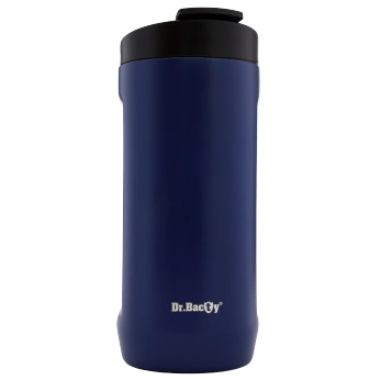 Thermal coffee mug 2-in-1 Dr.Bacty Notus 360 ml - navy blue.