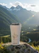 Thermal Coffee Mug Dr.Bacty Apollo 2.0 360 ml "Dziewanna wielkokwiatowa" – White