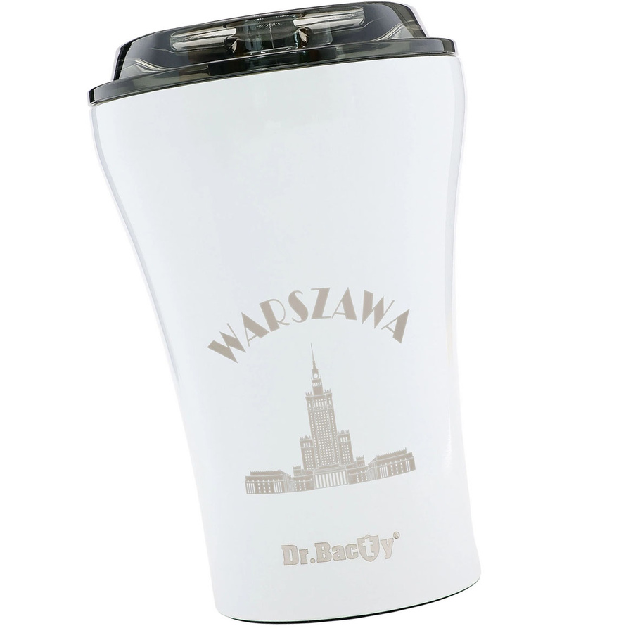 A cup with engraving Dr. Bacty Apollo Warsaw - white
