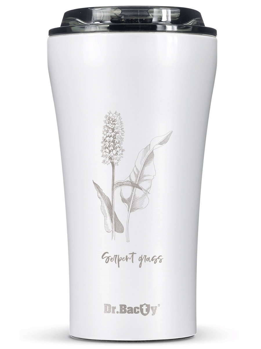 Thermal Coffee Mug Dr.Bacty Apollo 2.0 360 ml "Rdest żyworodny" – White