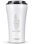 Kubek termiczny na kawę Dr.Bacty Apollo 2.0 360 ml "Hyzop lekarski" – Biały
