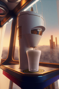 Coffee thermal mug with ceramic coating Dr. Bacty Apollo 227 ml - white - Display Product