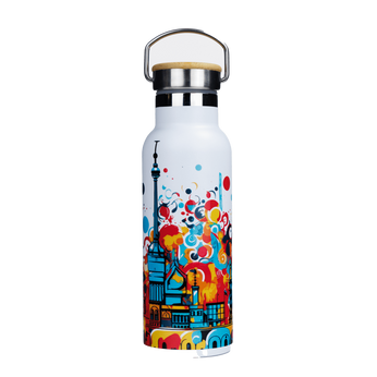 Dr.Bacty Iris steel thermal bottle - white - Colorful City