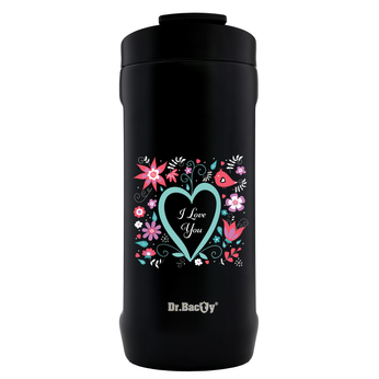 Kubek termiczny do kawy Dr.Bacty 360 ml - Czarny - I love You