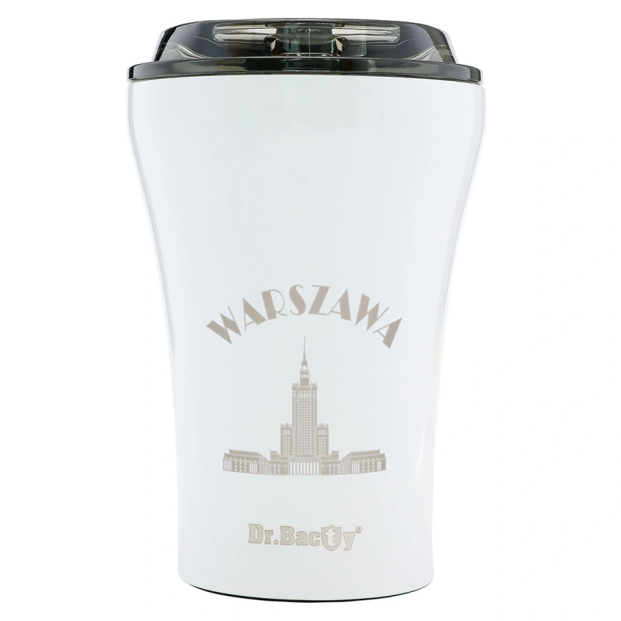 A cup with engraving Dr. Bacty Apollo Warsaw - white