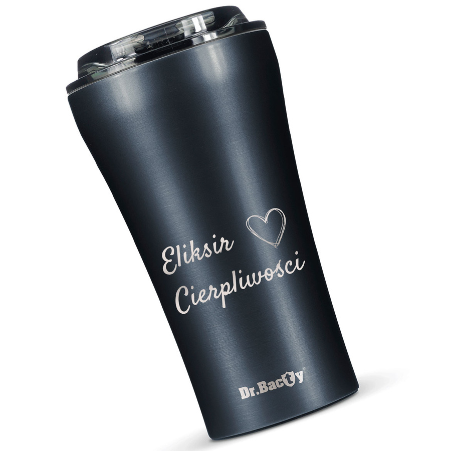 Kubek termiczny na kawę Dr.Bacty Apollo 2.0 - Eliksir cierpliwości - 360 ml - Gunmetal