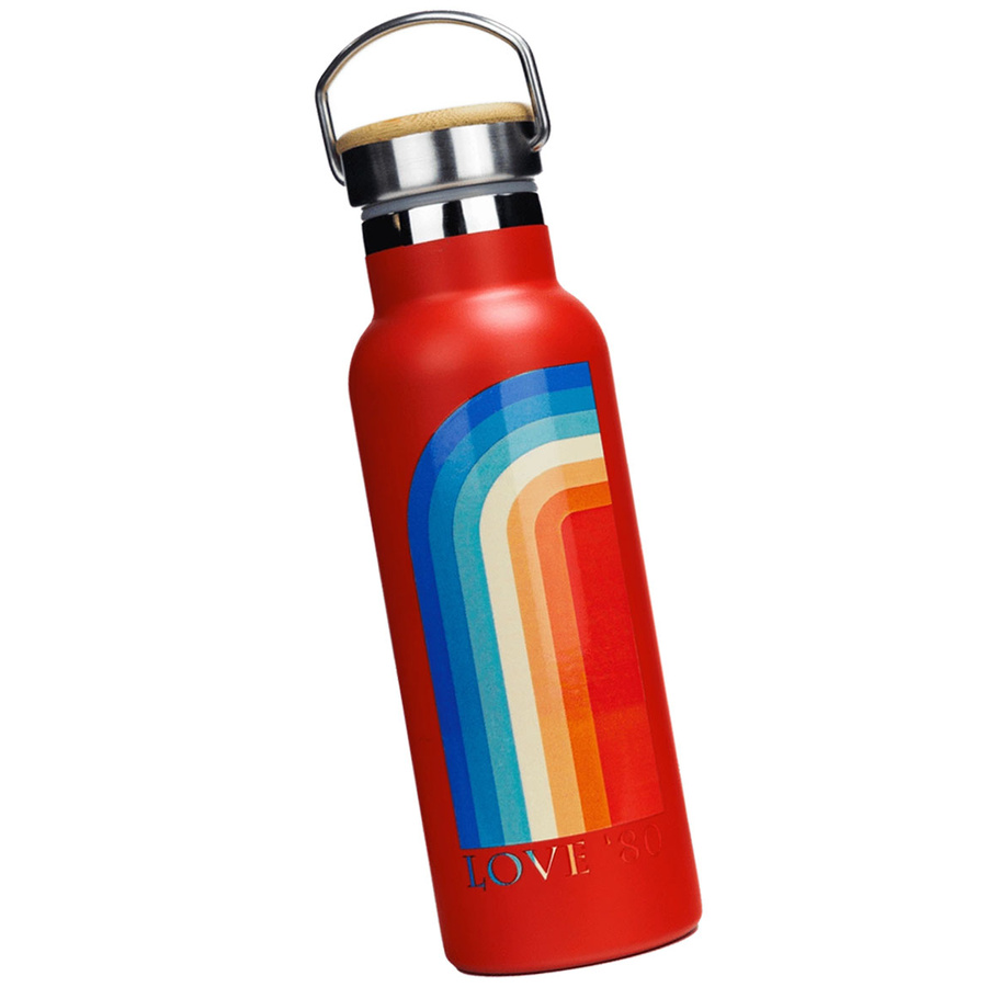 Butelka termiczna stalowa Dr.Bacty Iris 500 ml - Czerwona - Love