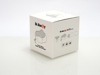 Poduszka podróżna na szyję Dr.Bacty - szara. Gratis zatyczki do uszu i opaska na oczy