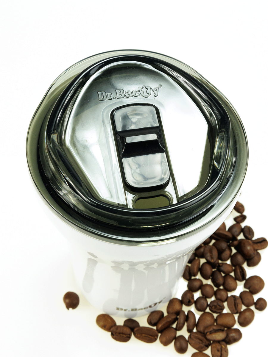 Coffee thermal mug with ceramic coating Dr. Bacty Apollo 227 ml - white - Display Product