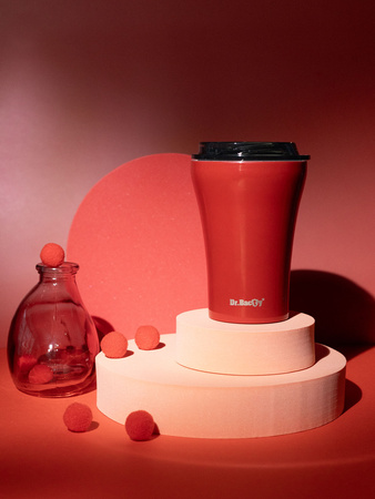Coffee thermal mug with ceramic coating Dr.Bacty Apollo - 227 ml - red