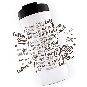 Coffee thermal mug Dr. Bacty Notus for Coffee Time - white