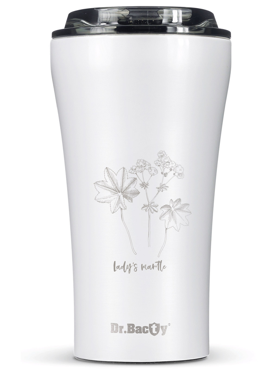 Thermal Coffee Mug Dr.Bacty Apollo 2.0 360 ml "Lady's mantle" – White