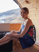 Microfiber beach towel, quick drying with antimicrobial coating 70x140 - Santa Muerte