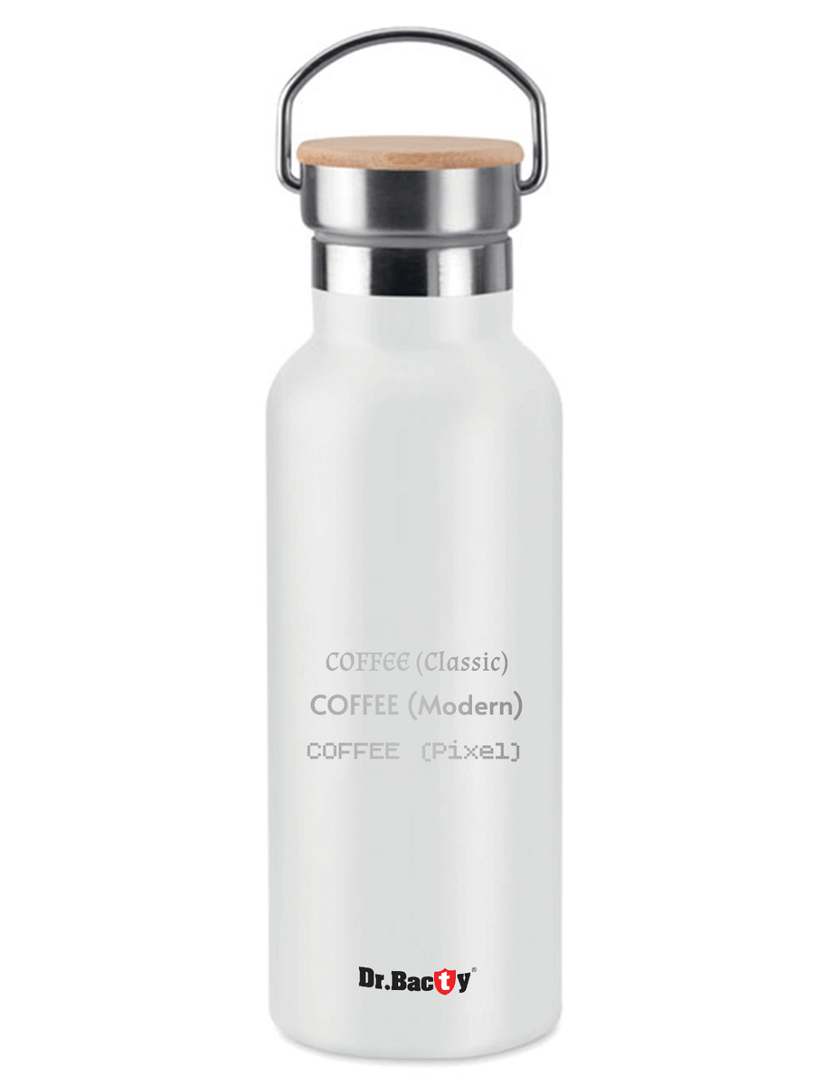 Dr.Bacty Iris 500 ml thermal bottle - white - personalised with engraving