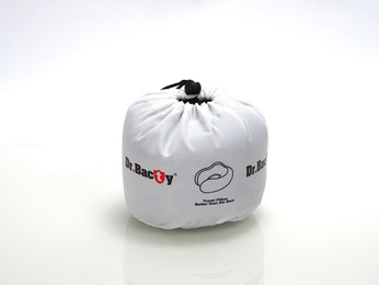Poduszka podróżna na szyję Dr.Bacty czerwona - Gratis zatyczki do uszu i opaska na oczy