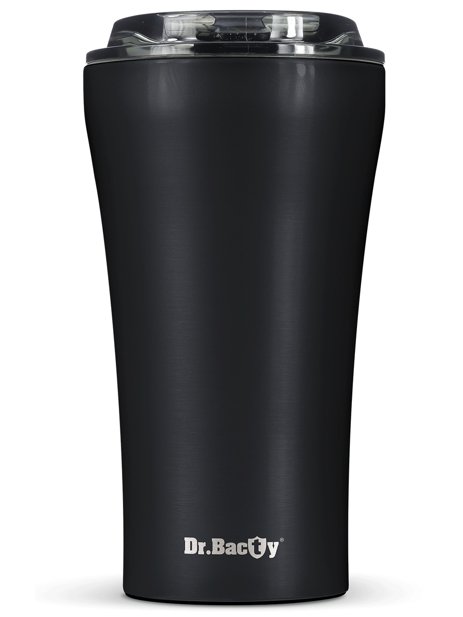 Dr.Bacty Apollo 360 ml, czarny mat - termiczny, wielorazowy kubek do kawy na wynos.