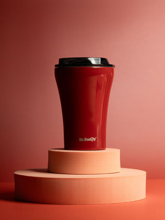 Coffee thermal mug with ceramic coating Dr.Bacty Apollo - 227 ml - red