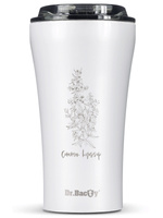 Kubek termiczny na kawę Dr.Bacty Apollo 2.0 360 ml "Hyzop lekarski" – Biały