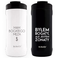 2x Dr.Bacty Notus - zestaw kubków termicznych na prezent 360ml Mąż+Żona - Biały i Czarny