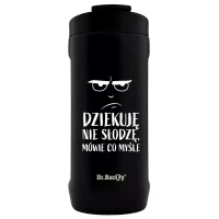 Kubek termiczny do kawy Dr.Bacty Notus 360 ml - Dziękuje, nie słodzę - czarny