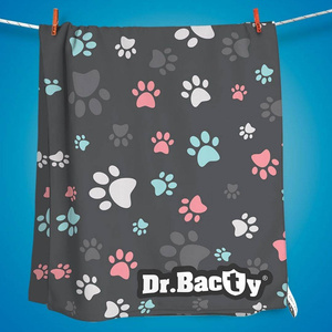 Ręcznik szybkoschnący dla psa na podłogę dwustronny Dr.Bacty - Łapki - M 43x90
