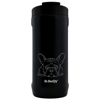 Kubek termiczny 2w1 Dr.Bacty Notus Buldog francuski - czarny