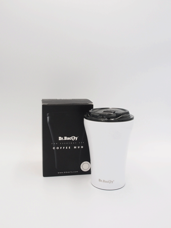 Kubek termiczny do kawy z powłoką ceramiczną Dr.Bacty Apollo - 227 ml - Pięciolinia - biały