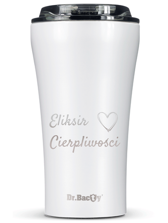 Kubek termiczny na kawę Dr.Bacty Apollo 2.0 - Eliksir cierpliwości - 360  ml - Glossy White