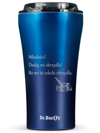 Kubek termiczny na kawę Dr.Bacty Apollo 2.0 - Oda do młodości - 360 ml - Monaco Blue