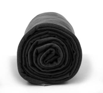 Sportowy ręcznik na siłownię czarny dwustronny Dr.Bacty - Basic Black - XL 70x140