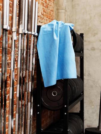 Treningowy ręcznik kąpielowy dwustronny Dr.Bacty - niebieski - L 60x130