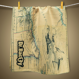 Szybkoschnący ręcznik na basen dwustronny Dr.Bacty - Mapa - L 60x130